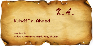 Kuhár Ahmed névjegykártya